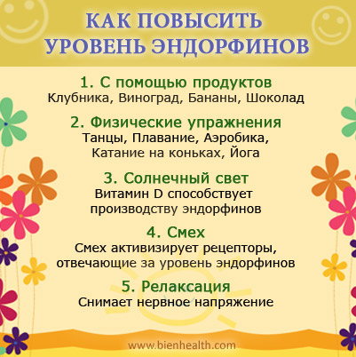 Как повысить уровень эндорфинов